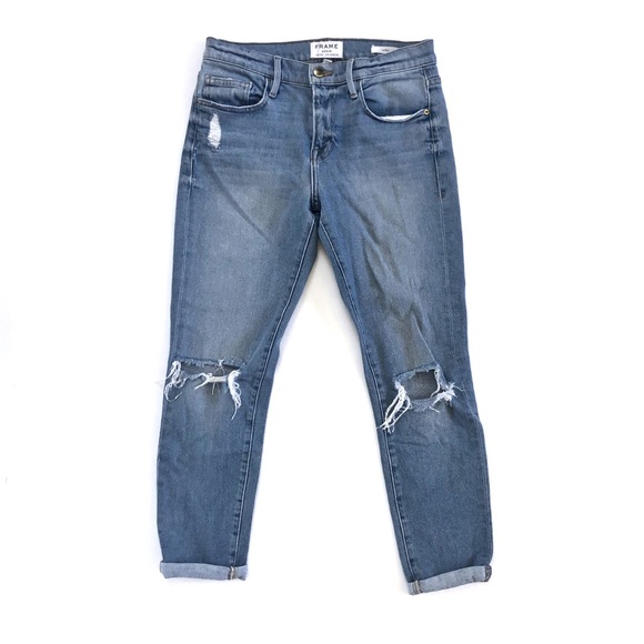 Frame Le Boy High Rise Ripped Jeans - Picture 5 of 8